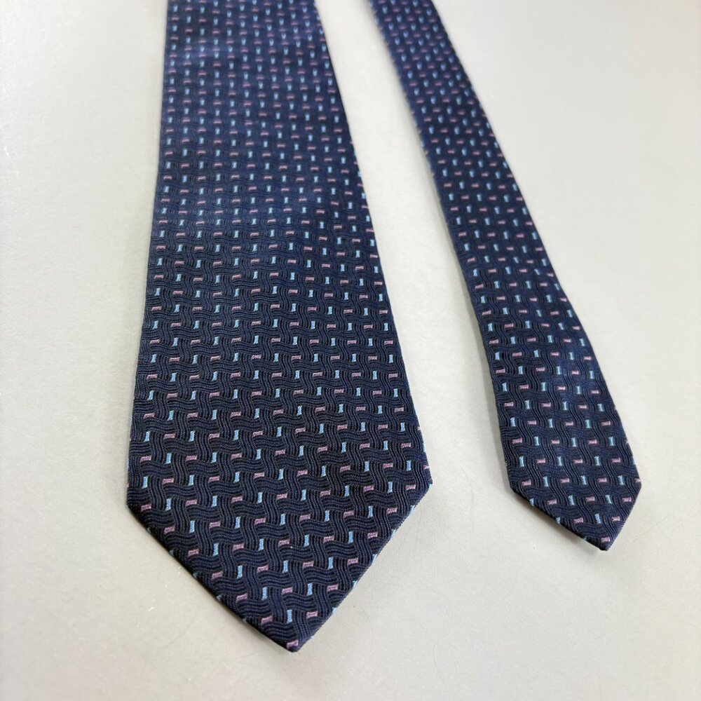 Brooks Brothers Navy Blue / Pink / Light Blue Men's Tie 3 1/4' x 59" NWT